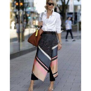 Dorothee Schumacher Energetic Lines Wrap Skirt Vanity Size 3 = US 6 New!